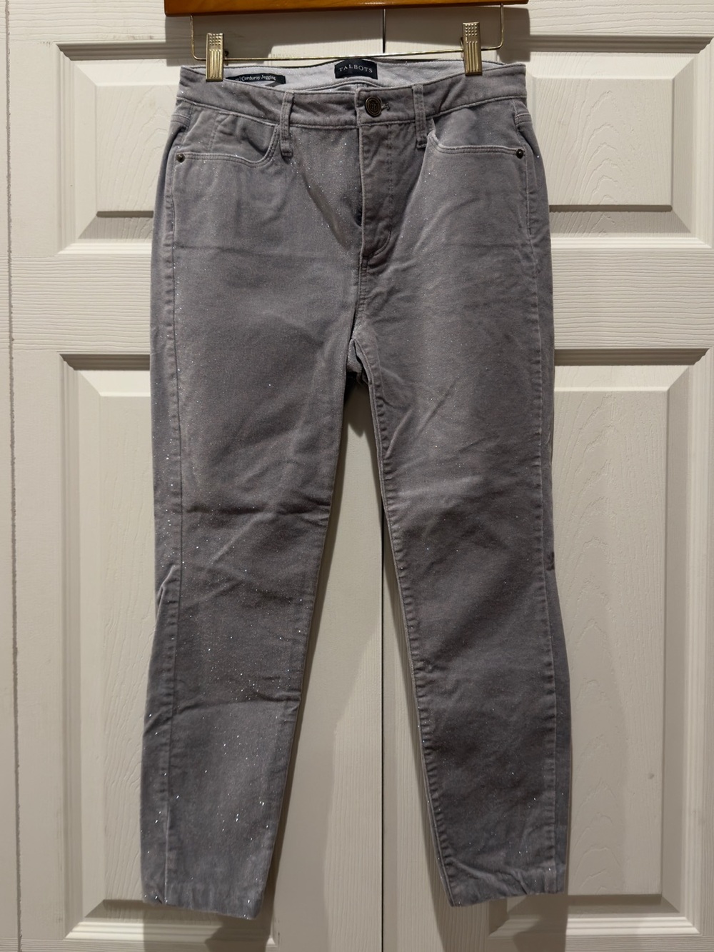 Talbots Gray Women’s Corduroy Jeggings with Subtle Sparkle